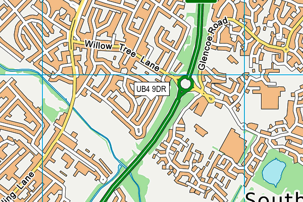 UB4 9DR map - OS VectorMap District (Ordnance Survey)