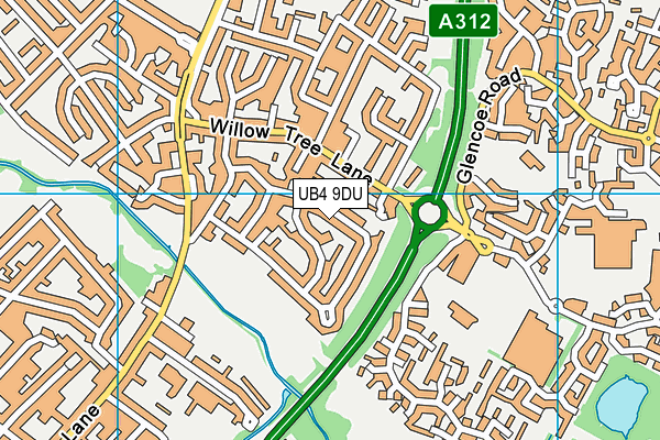 UB4 9DU map - OS VectorMap District (Ordnance Survey)