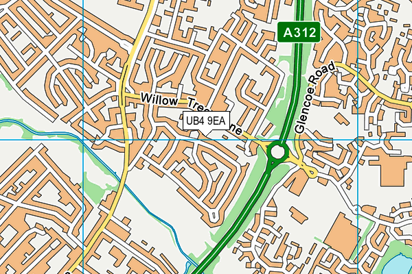 UB4 9EA map - OS VectorMap District (Ordnance Survey)
