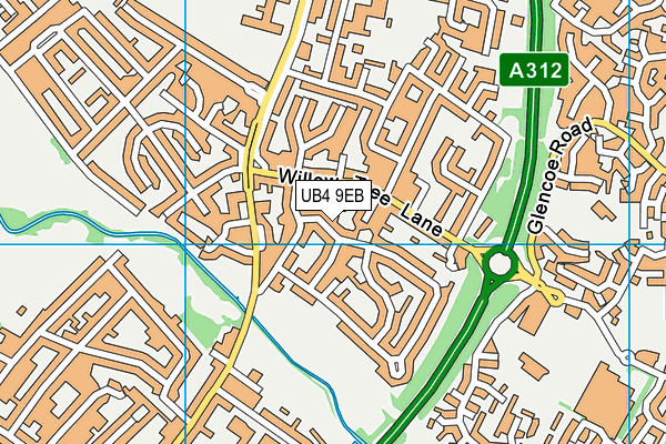 UB4 9EB map - OS VectorMap District (Ordnance Survey)