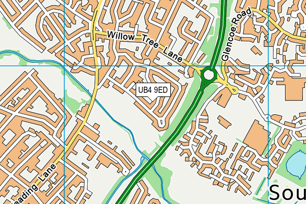 UB4 9ED map - OS VectorMap District (Ordnance Survey)