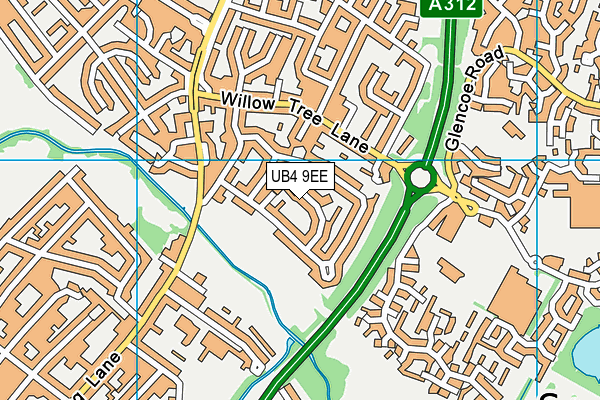 UB4 9EE map - OS VectorMap District (Ordnance Survey)