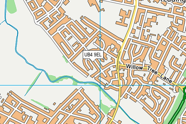 UB4 9EL map - OS VectorMap District (Ordnance Survey)