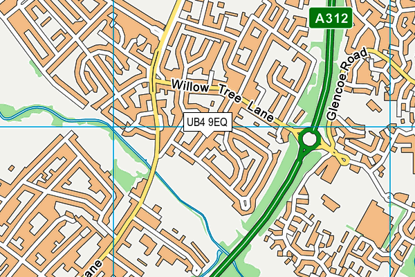 UB4 9EQ map - OS VectorMap District (Ordnance Survey)