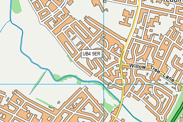 UB4 9ER map - OS VectorMap District (Ordnance Survey)