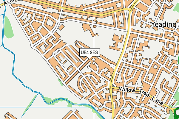 UB4 9ES map - OS VectorMap District (Ordnance Survey)