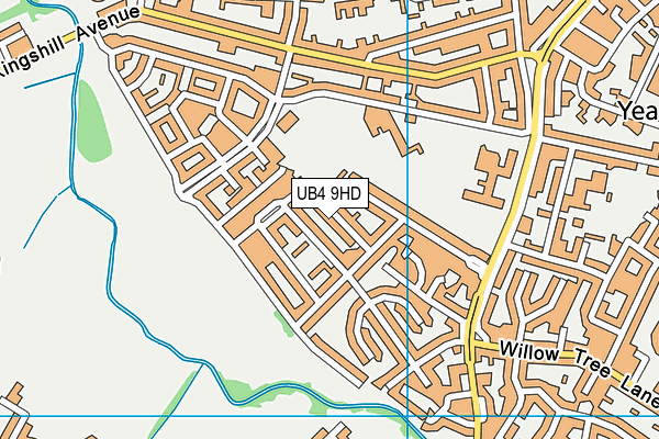 UB4 9HD map - OS VectorMap District (Ordnance Survey)