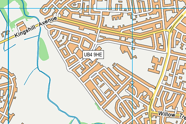 UB4 9HE map - OS VectorMap District (Ordnance Survey)
