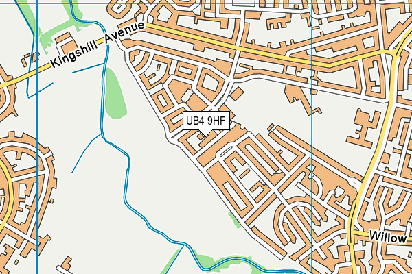 UB4 9HF map - OS VectorMap District (Ordnance Survey)