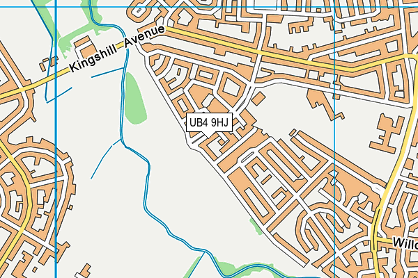 UB4 9HJ map - OS VectorMap District (Ordnance Survey)