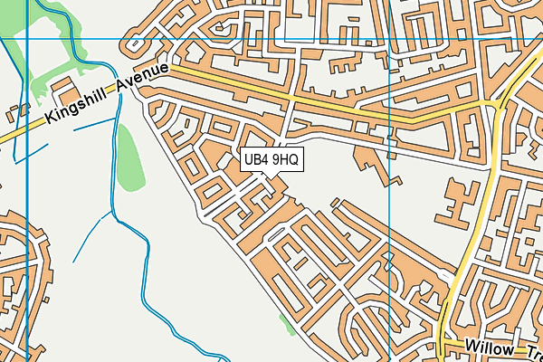 UB4 9HQ map - OS VectorMap District (Ordnance Survey)