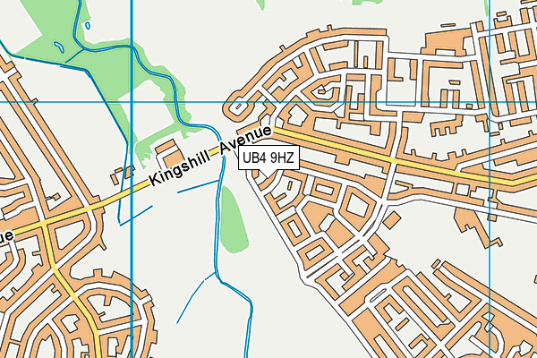 UB4 9HZ map - OS VectorMap District (Ordnance Survey)