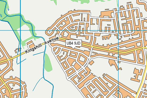 UB4 9JD map - OS VectorMap District (Ordnance Survey)
