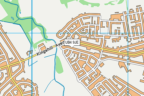 UB4 9JE map - OS VectorMap District (Ordnance Survey)