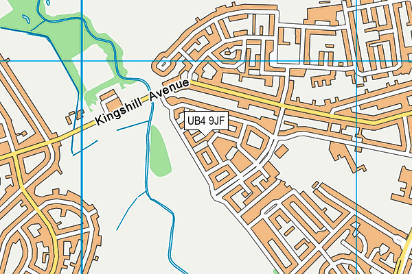 UB4 9JF map - OS VectorMap District (Ordnance Survey)