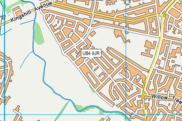 UB4 9JR map - OS VectorMap District (Ordnance Survey)