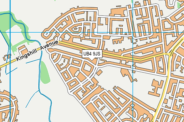 UB4 9JS map - OS VectorMap District (Ordnance Survey)
