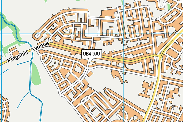 UB4 9JU map - OS VectorMap District (Ordnance Survey)