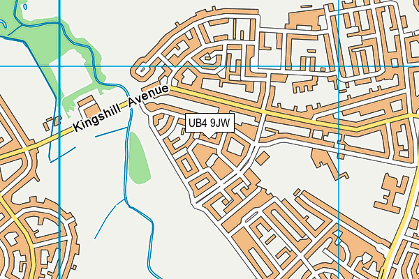 UB4 9JW map - OS VectorMap District (Ordnance Survey)