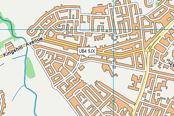 UB4 9JX map - OS VectorMap District (Ordnance Survey)