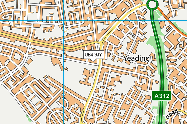 UB4 9JY map - OS VectorMap District (Ordnance Survey)