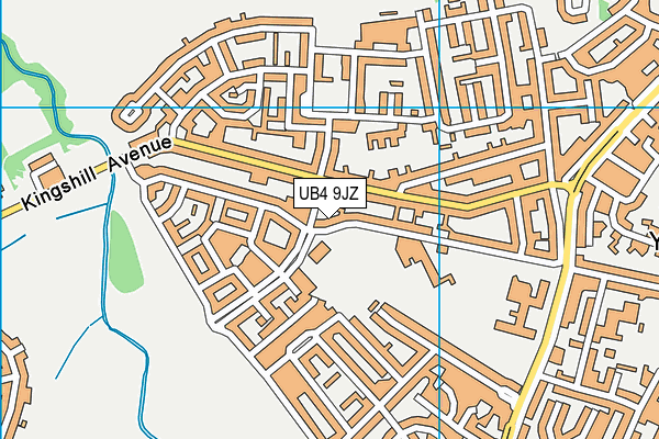 UB4 9JZ map - OS VectorMap District (Ordnance Survey)
