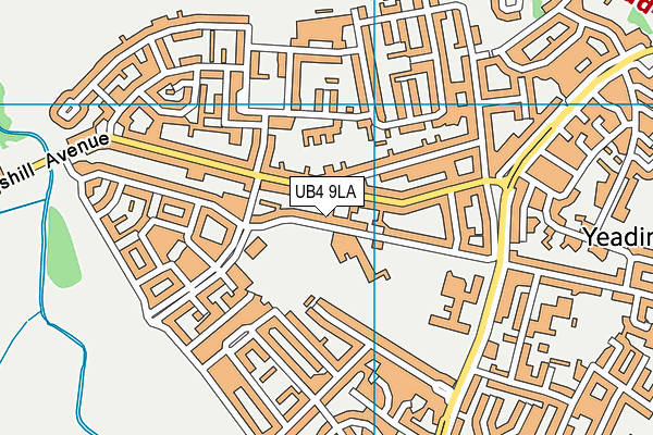 UB4 9LA map - OS VectorMap District (Ordnance Survey)