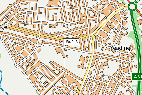 UB4 9LB map - OS VectorMap District (Ordnance Survey)