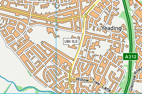 UB4 9LE map - OS VectorMap District (Ordnance Survey)