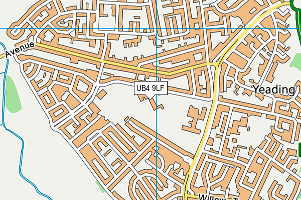 UB4 9LF map - OS VectorMap District (Ordnance Survey)
