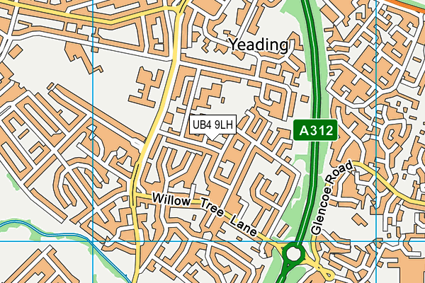 UB4 9LH map - OS VectorMap District (Ordnance Survey)