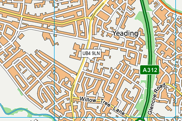 UB4 9LN map - OS VectorMap District (Ordnance Survey)