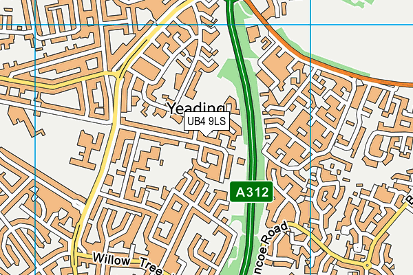 UB4 9LS map - OS VectorMap District (Ordnance Survey)