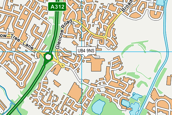 UB4 9NS map - OS VectorMap District (Ordnance Survey)