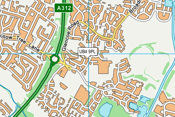 UB4 9PL map - OS VectorMap District (Ordnance Survey)