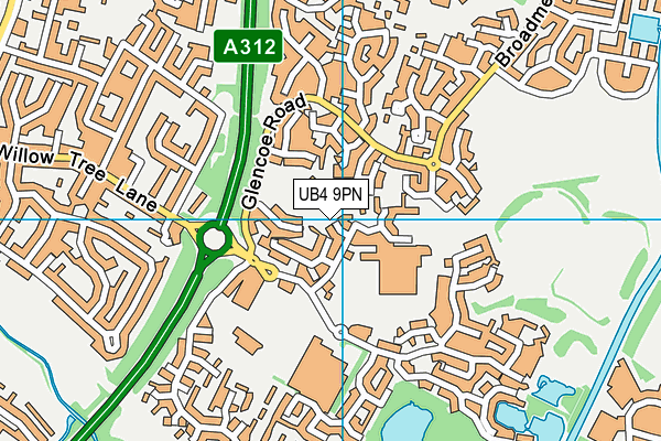UB4 9PN map - OS VectorMap District (Ordnance Survey)