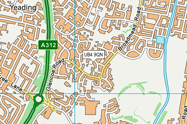 UB4 9QN map - OS VectorMap District (Ordnance Survey)