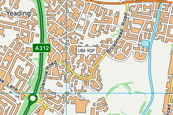 UB4 9QP map - OS VectorMap District (Ordnance Survey)