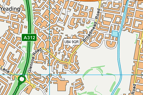 UB4 9QR map - OS VectorMap District (Ordnance Survey)