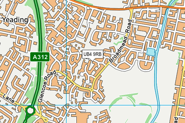 UB4 9RB map - OS VectorMap District (Ordnance Survey)