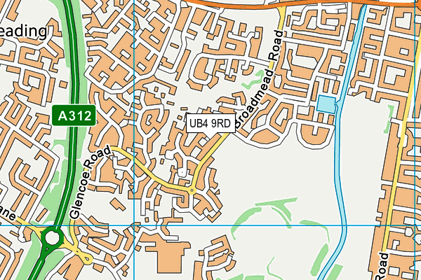 UB4 9RD map - OS VectorMap District (Ordnance Survey)
