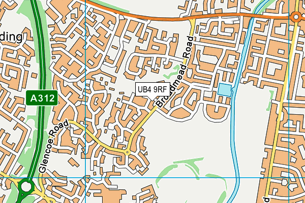 UB4 9RF map - OS VectorMap District (Ordnance Survey)