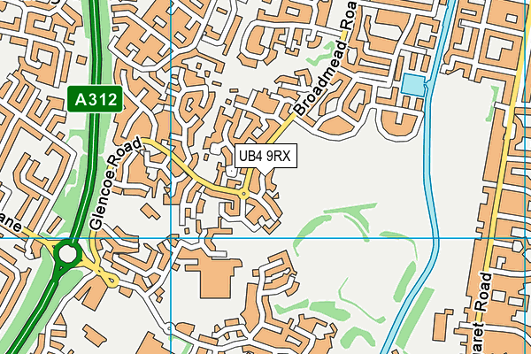 UB4 9RX map - OS VectorMap District (Ordnance Survey)