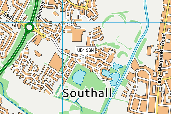 UB4 9SN map - OS VectorMap District (Ordnance Survey)