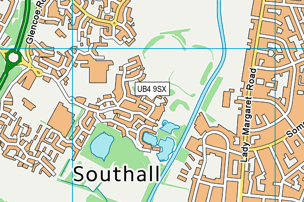 UB4 9SX map - OS VectorMap District (Ordnance Survey)