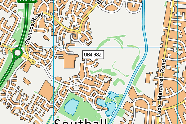 UB4 9SZ map - OS VectorMap District (Ordnance Survey)