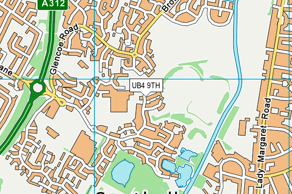UB4 9TH map - OS VectorMap District (Ordnance Survey)