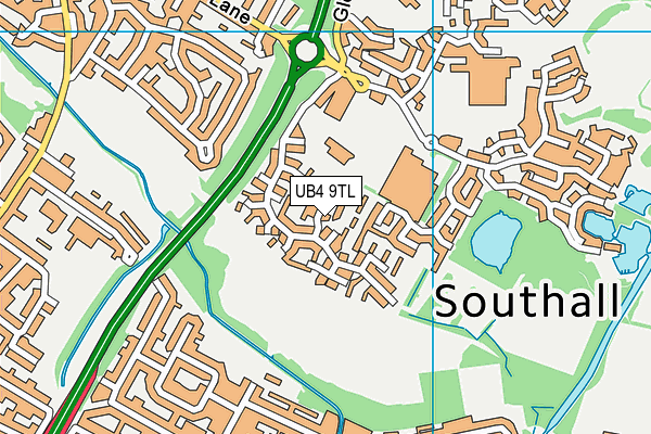 UB4 9TL map - OS VectorMap District (Ordnance Survey)