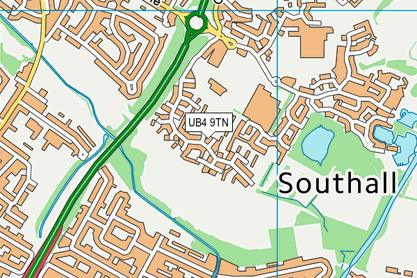 UB4 9TN map - OS VectorMap District (Ordnance Survey)