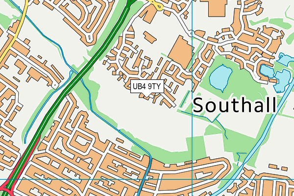 UB4 9TY map - OS VectorMap District (Ordnance Survey)
